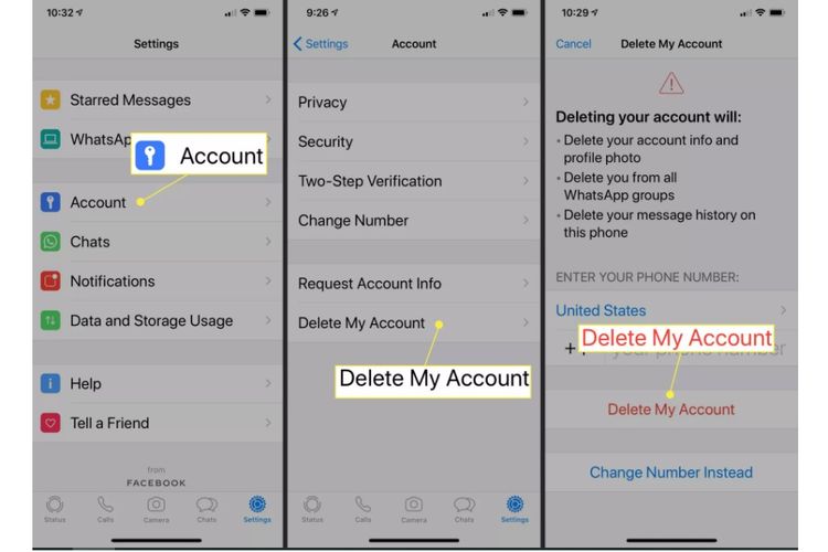 Cara menghapus akun WhatsApp secara permanen