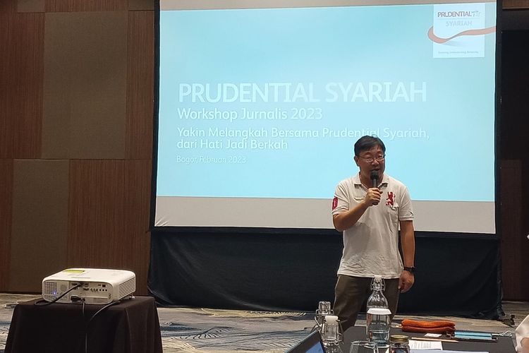 Chief Financial Officer Prudential Syariah Paul Setio Kartono dalam Journalist Workshop di Bogor, Jawa Barat, Kamis (17/2/2023)