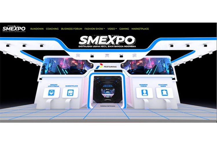 Tampilan bagian depan bazar virtual Pertamina SMEXPO 2020 (Dok. Pertamina)