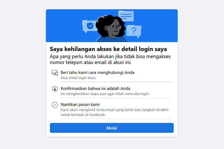 Ilustrasi cara mengembalikan akun Facebook yang lupa semuanya.