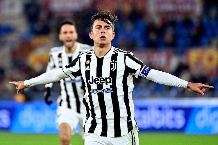 Penyerang Juventus, Paulo Dybala, saat beraksi pada laga Liga Italia 2021-2022.