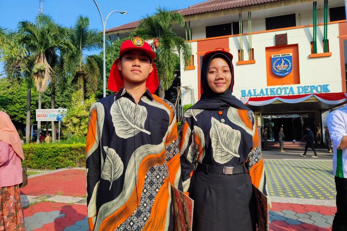 Sulthan dan Sharlin, perwakilan paskibraka untuk upacara HUT Kemerdekaan RI ke-78 tingkat Provinsi Jawa Barat, Senin (31/7/2023). 
