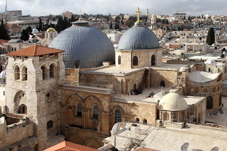 Gereja Makam Kudus atau Gereja Holy Sepulchre yang berada di Kota Tua, Yerusalem.