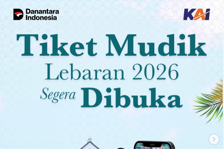 PT Kereta Api Indonesia (Persero) resmi membuka pemesanan tiket kereta api untuk angkutan Lebaran 2026 mulai Minggu, 25 Januari 2026.