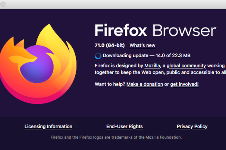 Ilustrasi cara cek versi Mozilla Firefox