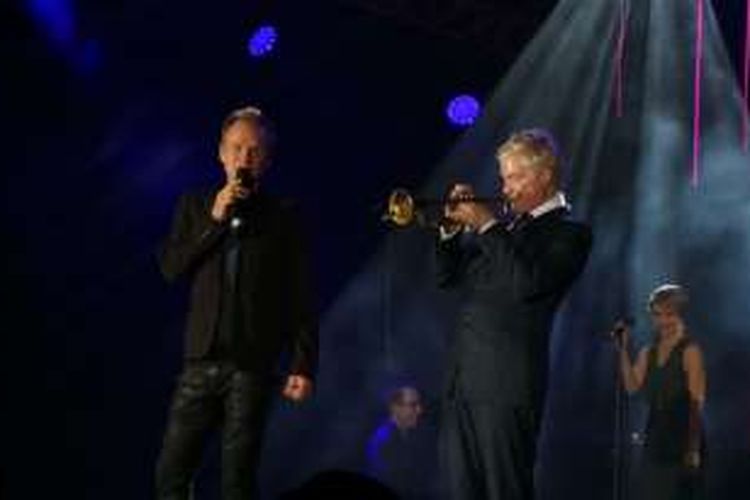 Sting dan Chris Botti di BNI Java Jazz Festival 2016, Jakarta Pusat, Sabtu (5/3/2016).