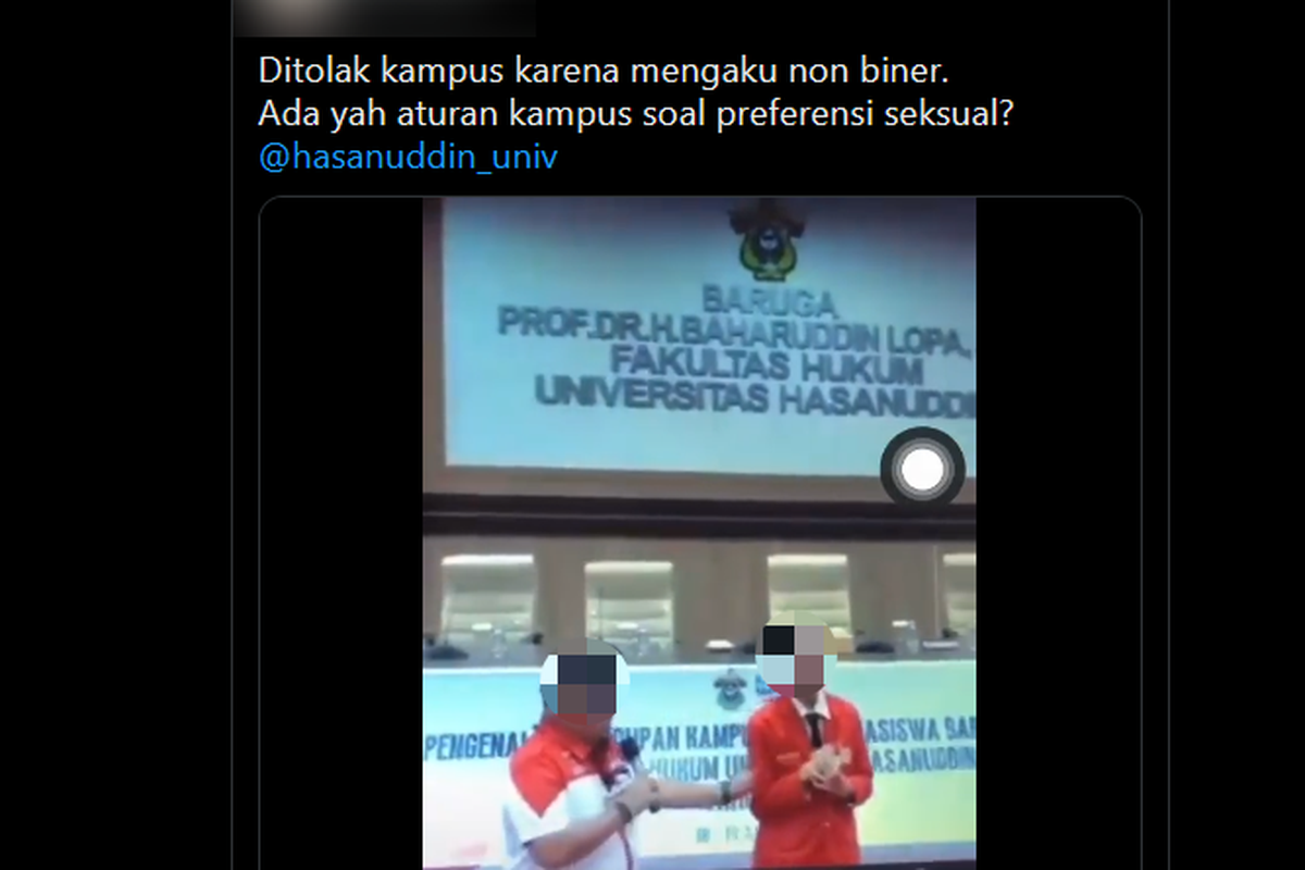 video viral mahasiswa Universitas Hasanuddin diusir gara-gara gender netral (non-biner), dosen Unhas angkat bicara.