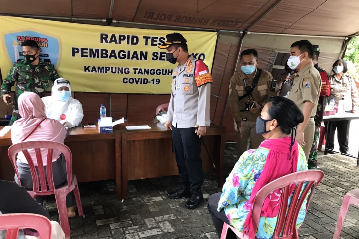 Kapolres Metro Jakarta Selatan, Kombes Pol Budi Sartono saat mengunjungi Kampung Tangguh di Asrama Brimob Pejaten Barat, Pasar Minggu, Selasa (8/12/2020) siang.