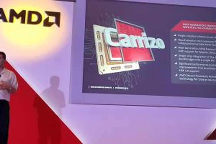 Joe Macri, Chief Technology Officer, AMD saat memperkenalkan Carrizo ke sejumlah media yang menghadiri ajang 