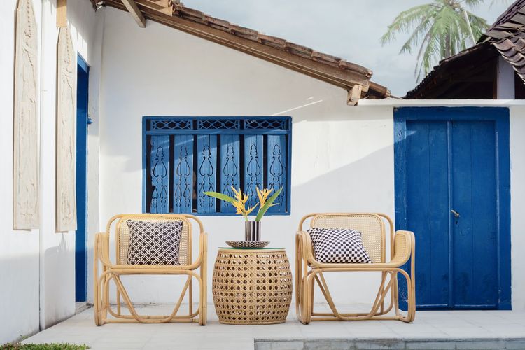 Ilustrasi furnitur rotan.