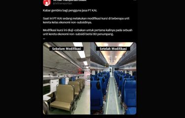 Viral, Foto Kursi Kelas Ekonomi Dimodifikasi oleh KAI, Apa ...