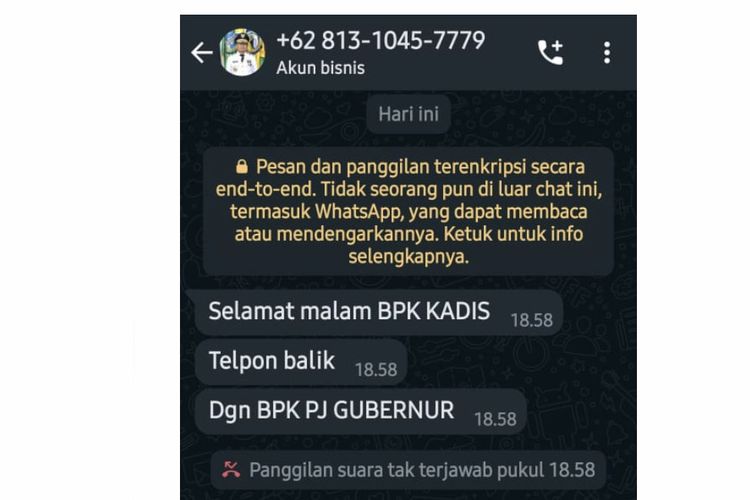 Penipuan yang dilakukan oleh oknum yang mengatasnamakan Penjabat Gubernur Gorontalo Hamka Hendra Noer. Akun WA ini mengirimkan pesan ke sejumlah pejabat dan tokoh masyarakat untuk meminta uang.