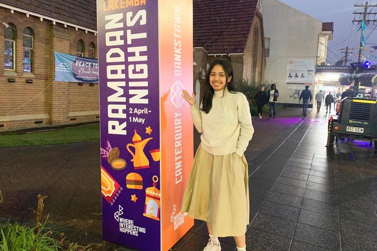 Yulia saat mengunjungi Ramadan Nights di Lakemba, Sydney, Australia.