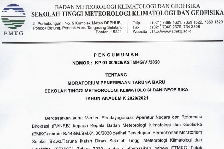 Pendaftaran Sekolah Kedinasan Stmkg 2020 Ditunda Ini Alasannya Halaman All Kompas Com