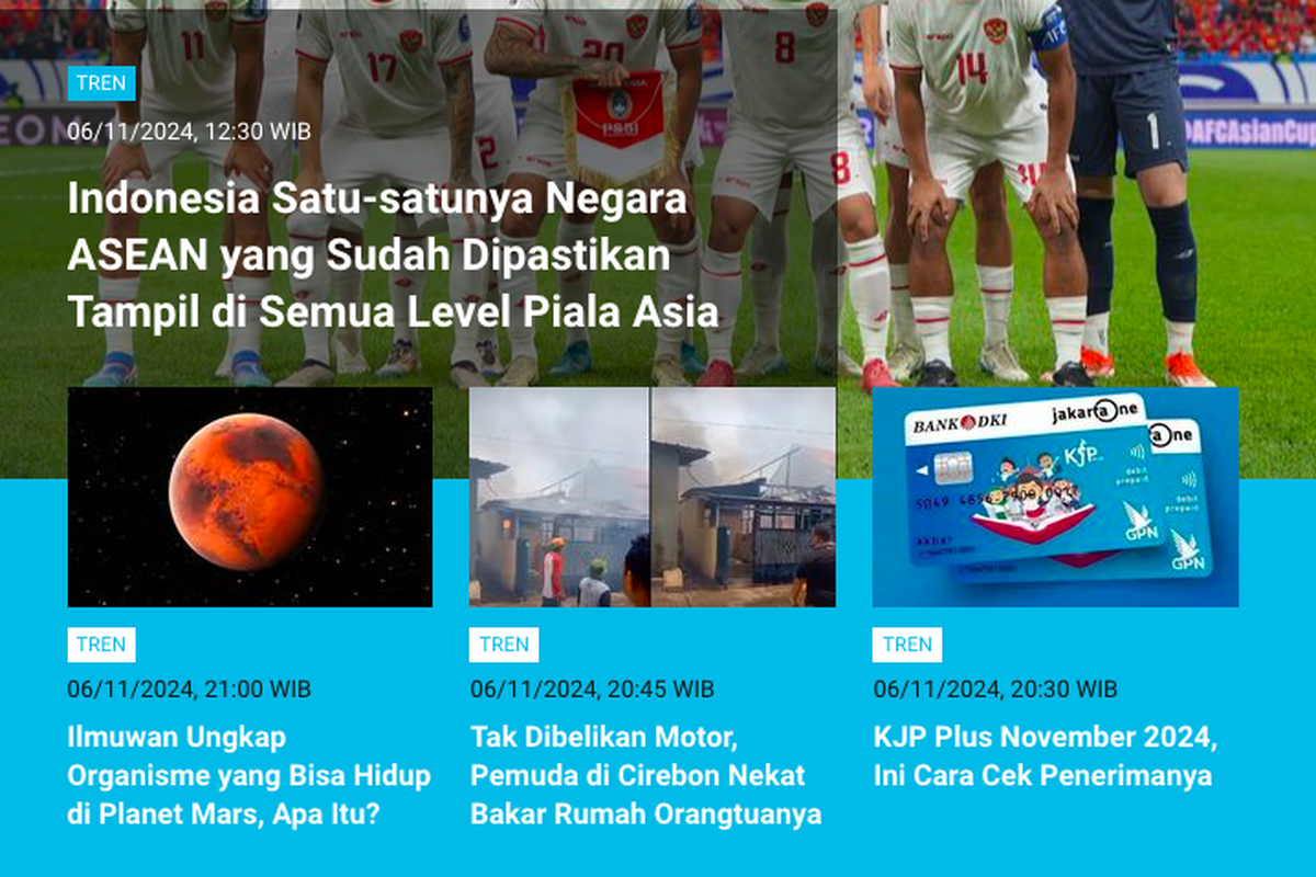Populer Tren 7 November 2024: Indonesia sementara jadi tim ASEAN yang lolos semua level Piala Asia | Benarkah daun sirsak bisa obati asam urat?