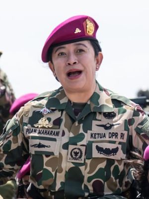 Ketua DPR Puan Maharani saat diangkat menjadi Warga Kehormatan Korps Marinir, Selasa (24/1/2023).