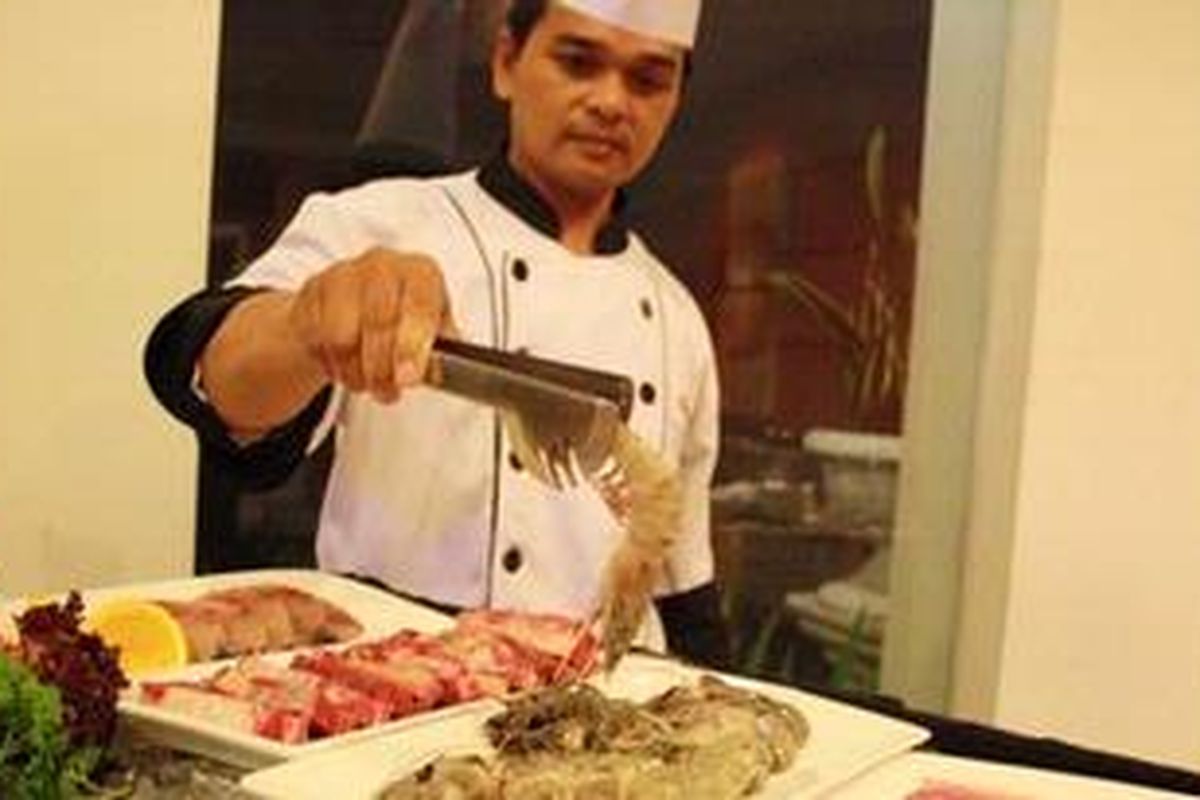 Barbeque station di Sperta, Grand Kemang Hotel. 