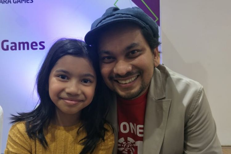 Tompi dan putrinya, Cut Malka Ayesha, ditemui di GBK Arena, Senayan, Jakarta Pusat, Senin (24/9/2018).