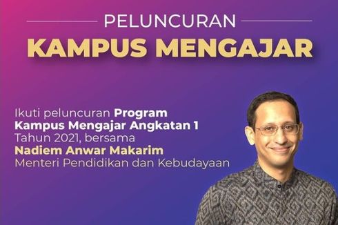 Siang Ini, Mendikbud Nadiem Ajak Semua Mahasiswa Daftar Kampus Mengajar