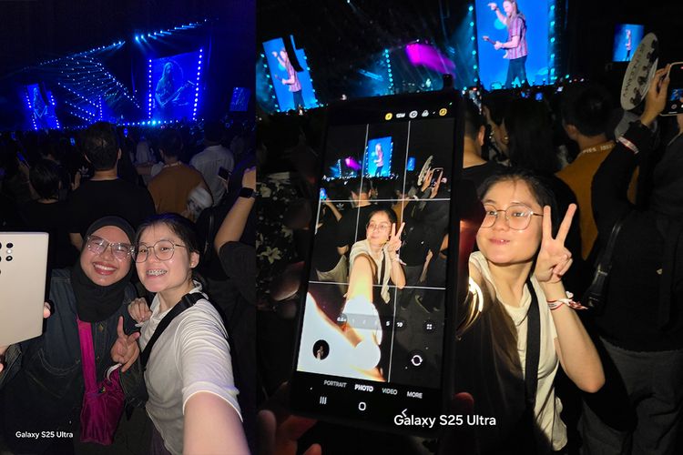 Foto ala Gen-Z di Samsung S25 Ultra jadi makin seru. Lampu LED flash sudah bisa aktif ketika pindah ke mode kamera ultrawide