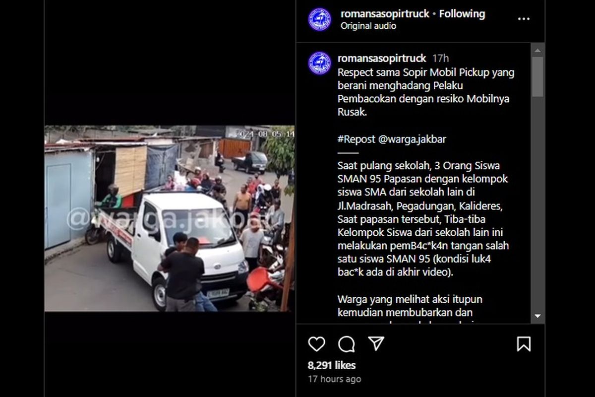 Video viral sopir pikap bantu cegat pelaku kejahatan