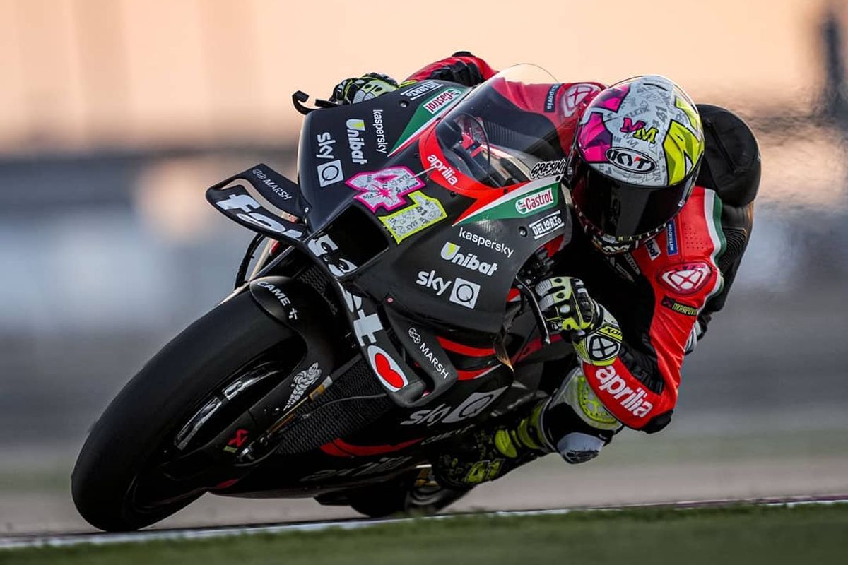 Aleix Espargaro saat sesi tes Qatar pada MotoGP 2021