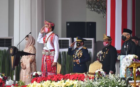 A Solemn, Low-Key Ceremony to Mark Indonesia's 75th Independence Day amid Covid-19 Scourge