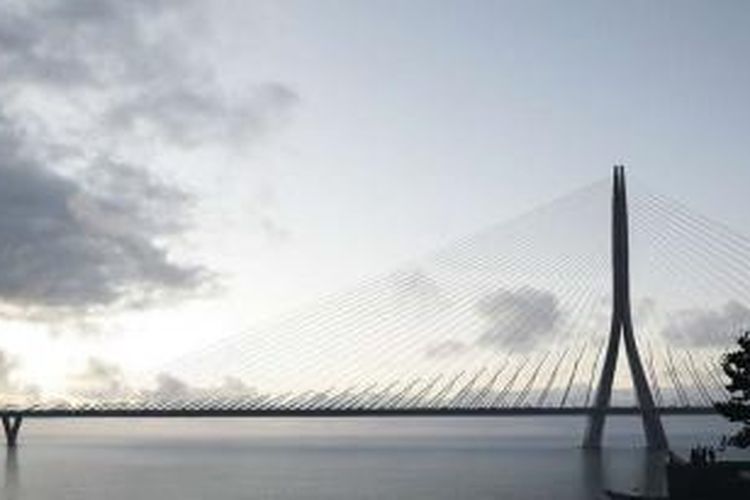 Jembatan kabel asimetris terpanjang di dunia rancangan Zaha Hadid.