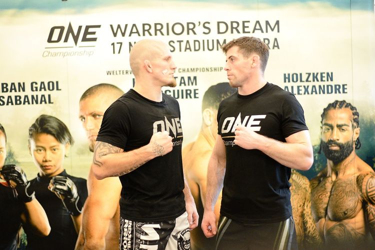 Zebaztian Kadestam (kiri) dan Tyler McGuire akan memperebutkan gelar juara dunia ONE Welterweight pada gelaran ONE: Warriors Dream, di Istora Senayan, Jakarta, Sabtu (17/11/2018).