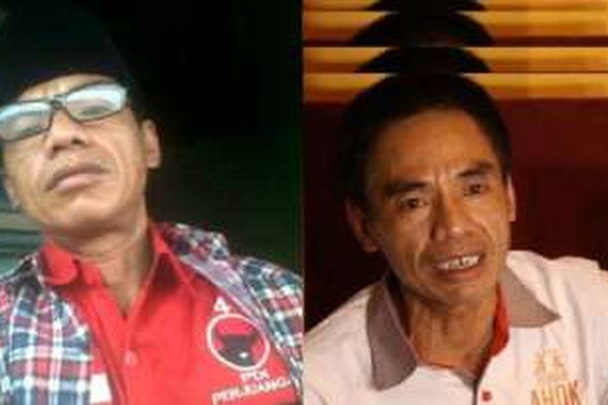 Sosok yang diduga Richard Sukarno gunakan baju PDIP menyebar di media sosial (kiri), foto kanan saat konferensi pers dan beberkan klaim Teman Ahok curang, Rabu (22/6/2016). 
