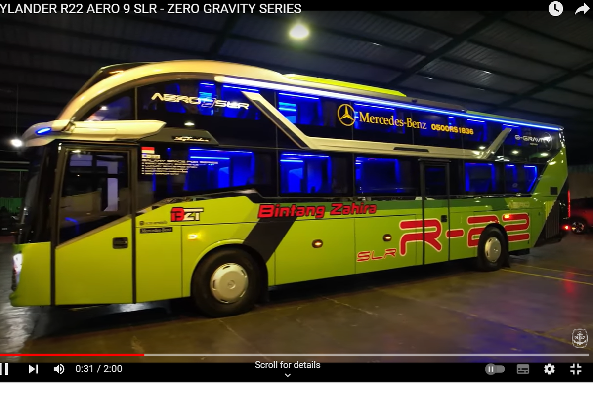 Sleeper bus rakitan Karoseri New Armada untuk PO Bintang Zahira
