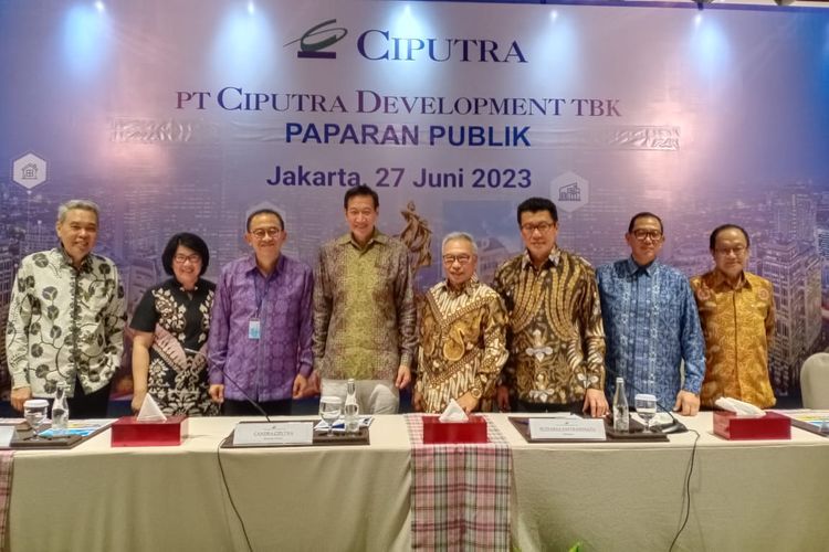 PT Ciputra Development Tbk (CTRA) memutuskan membagikan dividen Rp 278 miliar dalam paparan publik yang digelar di Ciputra Artpreuneur, Jakarta, Selasa (27/6/2023).