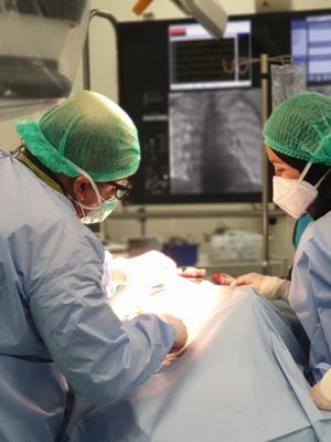dr.Dicky Armein Hanafy (kiri) sedang melakukan operasi.