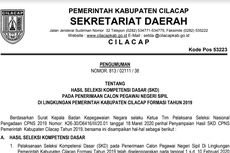 Pengumuman Hasil SKD CPNS 2019 Pemkab Cilacap, 2.086 Peserta Lulus