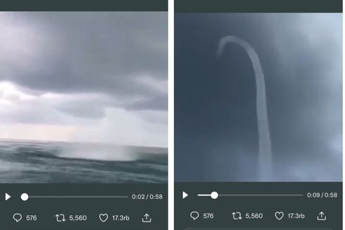 Video Viral Pusaran Air Laut dan Bumbungan Tinggi Awan Putih, Apa Itu?