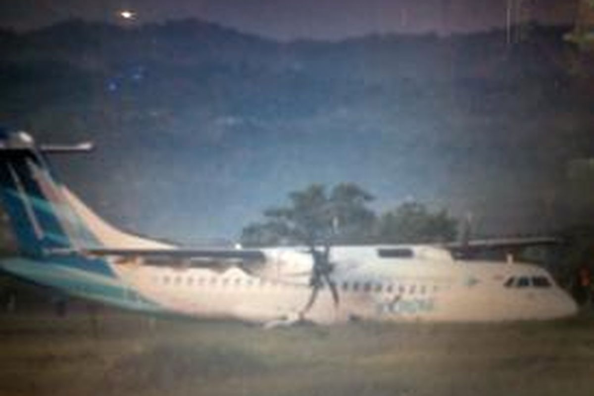 Pesawat Garuda Indonesia yang Tergelincir di Bandara Internasional Lombok