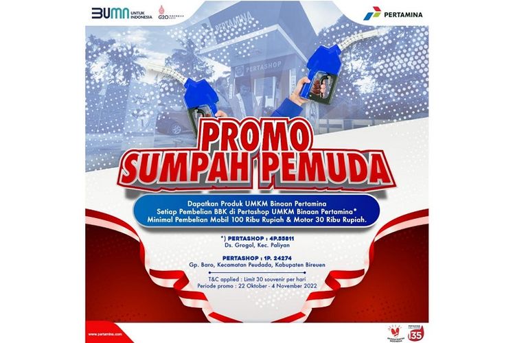 Promo Sumpah Pemuda untuk pembelian Pertashop di Kecamatan Paliyan. 


