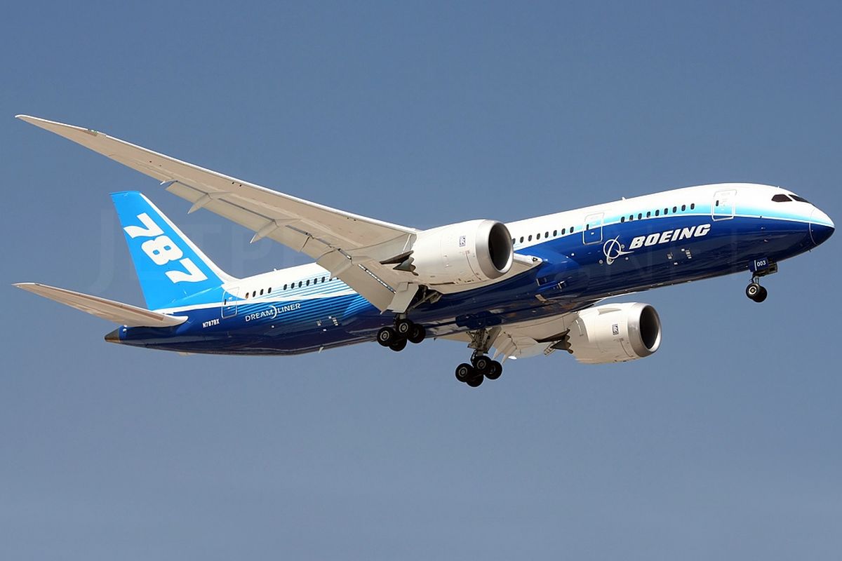 Ilustrasi pesawat Boeing 787 Dreamliner. 