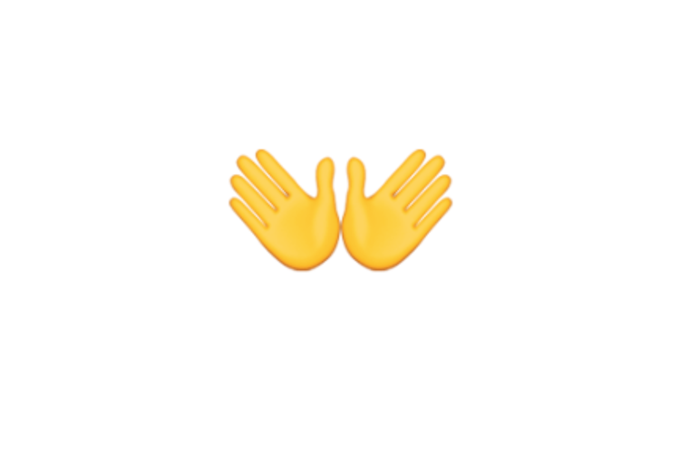 Emoji tangan terbuka