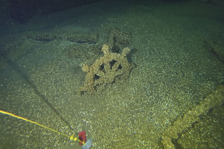 Bangkai kapal Trinidad berusia 142 tahun yang ditemukan di Danau Michigan, Amerika Serikat, pada Juli 2023.