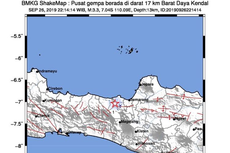 Gempa Kendal pada Kamis (26/9/2019) menunjukkan bahwa sesar Semarang masih aktif.