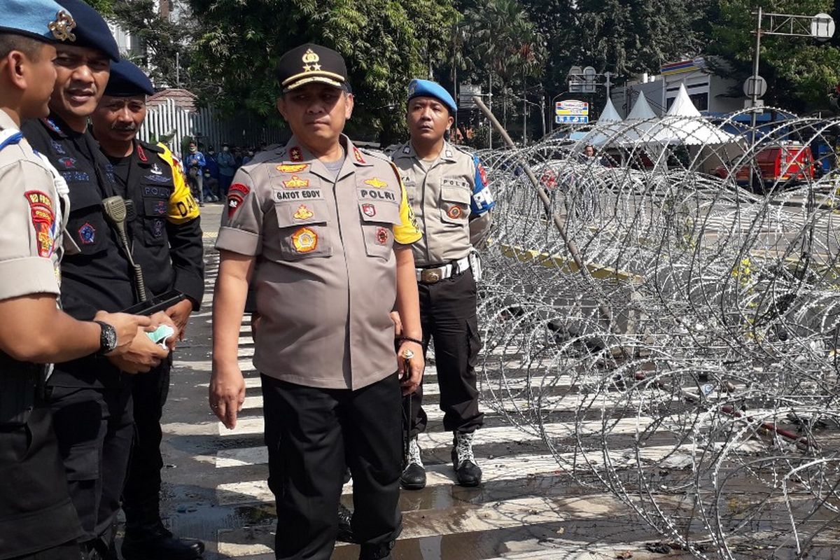 Kapolda Metro Jaya Irjen Gatot Eddy Purnomo di Jalan MH Thamrin, Jakarta Pusat, Kamis (23/5/2019).