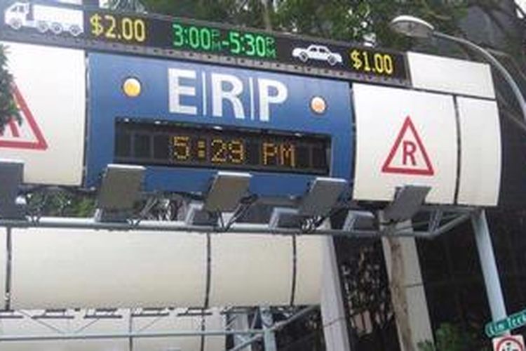 Foto ilustrasi Electronic Road Pricing (ERP) di Singapura.