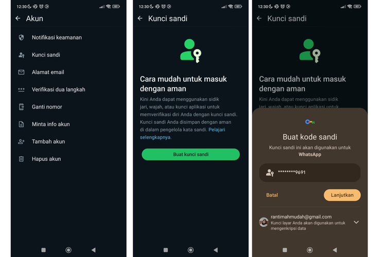 Ilustrasi cara aktifkan passkey di hp android