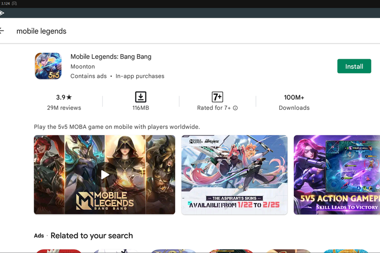 Cara download Mobile Legends di emulator LDplayer.