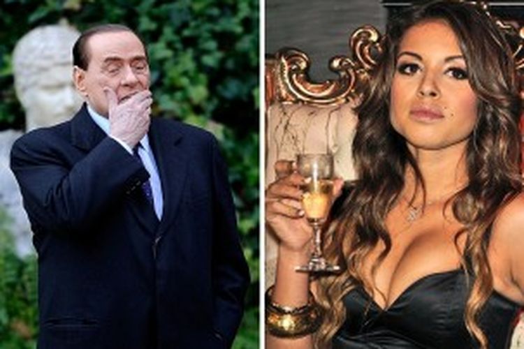 Mantan Perdana Menteri Italia Silvio Berlusconi dan penari erotis kelahiran Maroko, Karima El-Mahroug.
