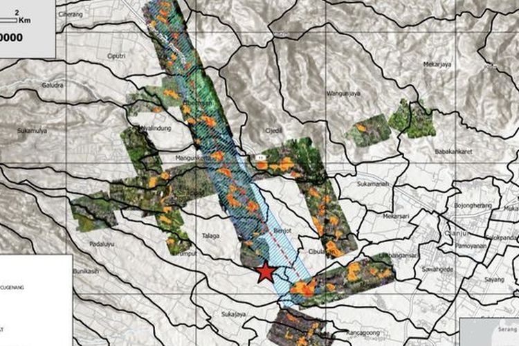 Peta zona bahaya Sesar Cugenang