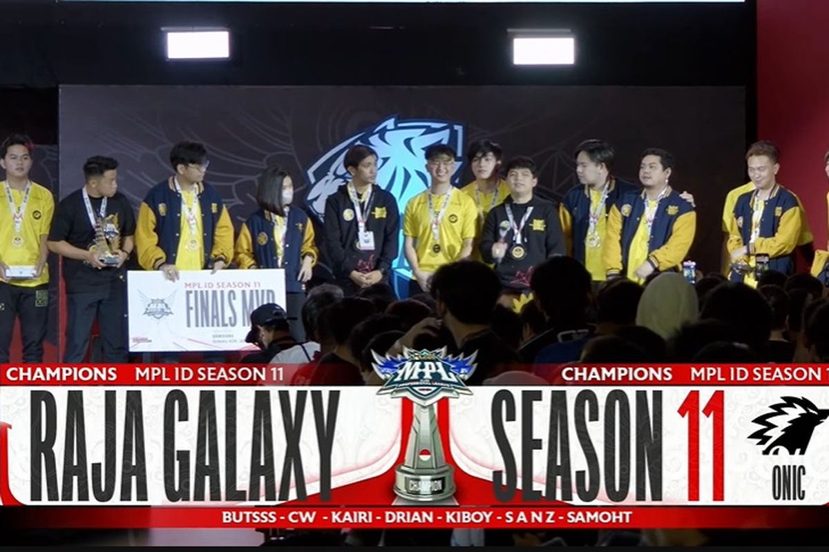 Onic Esports jadi juara MPL Season 11 setelah mengalahkan Evos Legends dengan skor 4-0 di game best of 7, pada Minggu (9/4/2023). 