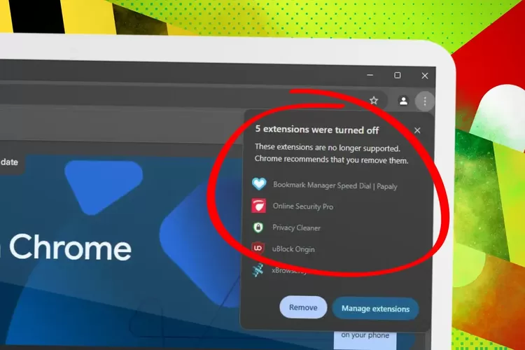 Ilustrasi Chrome Extensions.