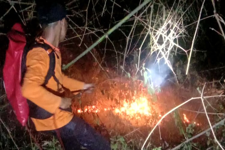 Karhutla di Gunung Pegat Blitar, Api Merambat dari Lereng hingga Puncak